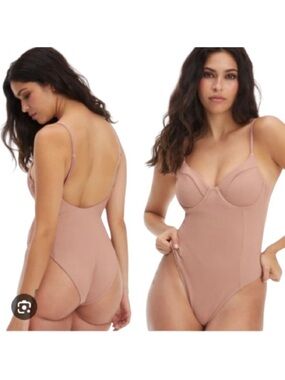 This Good American Rib Show Off one-piece swimsuit in Dessert Rose